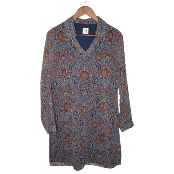 Cabi Womens Provincial Floral Bohemian Shift Dress Size S Blue Rust Feminine - Picture 1 of 11
